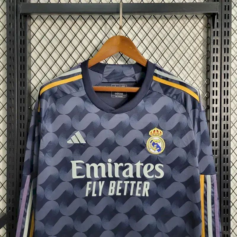 Men's Real Madrid 2023/24 Fan Away Long Sleeves Jersey
