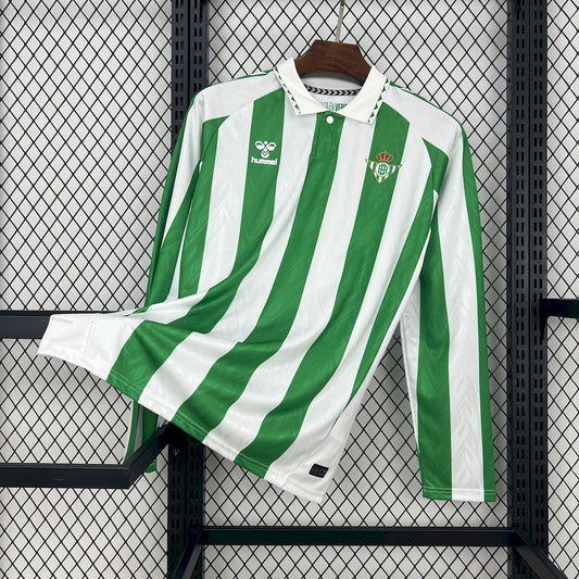 Men’s Real Betis 2024/25 Fan Home Long Sleeves Jersey