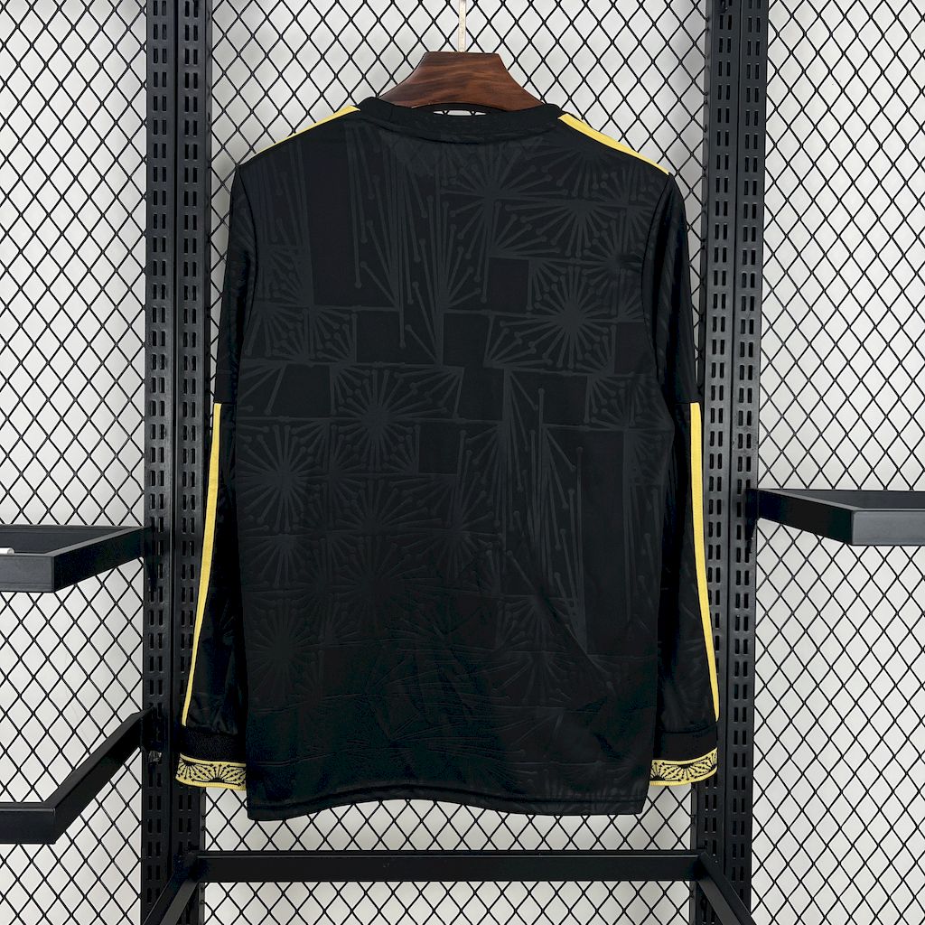 Men's Mexico 2025/26 Gold - Black Long Sleeve Jersey