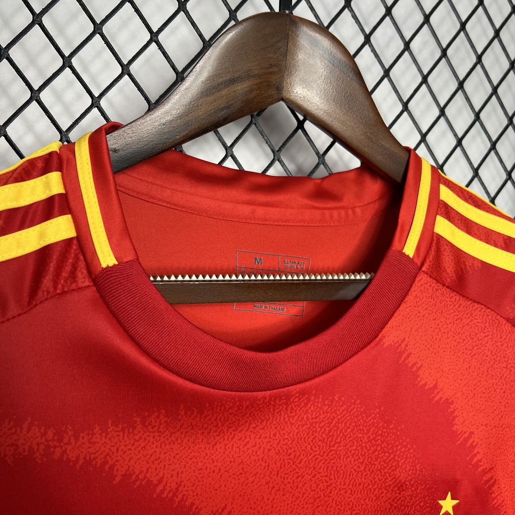 Mens Spain 2024/25 Home Long Sleeve Jersey Player Version - Image 4