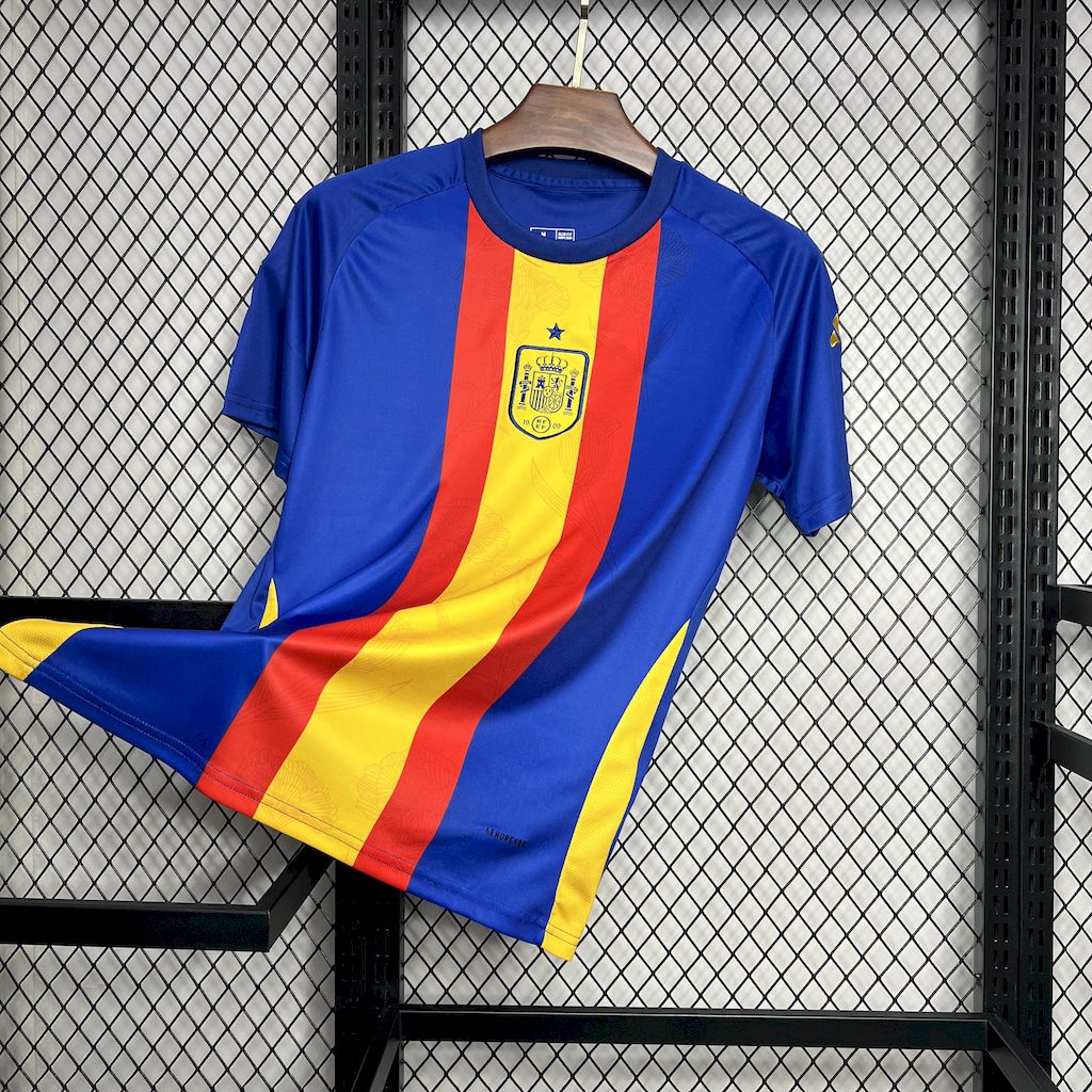 Mens Spain 2024/25 Home Long Sleeve Jersey Player Version