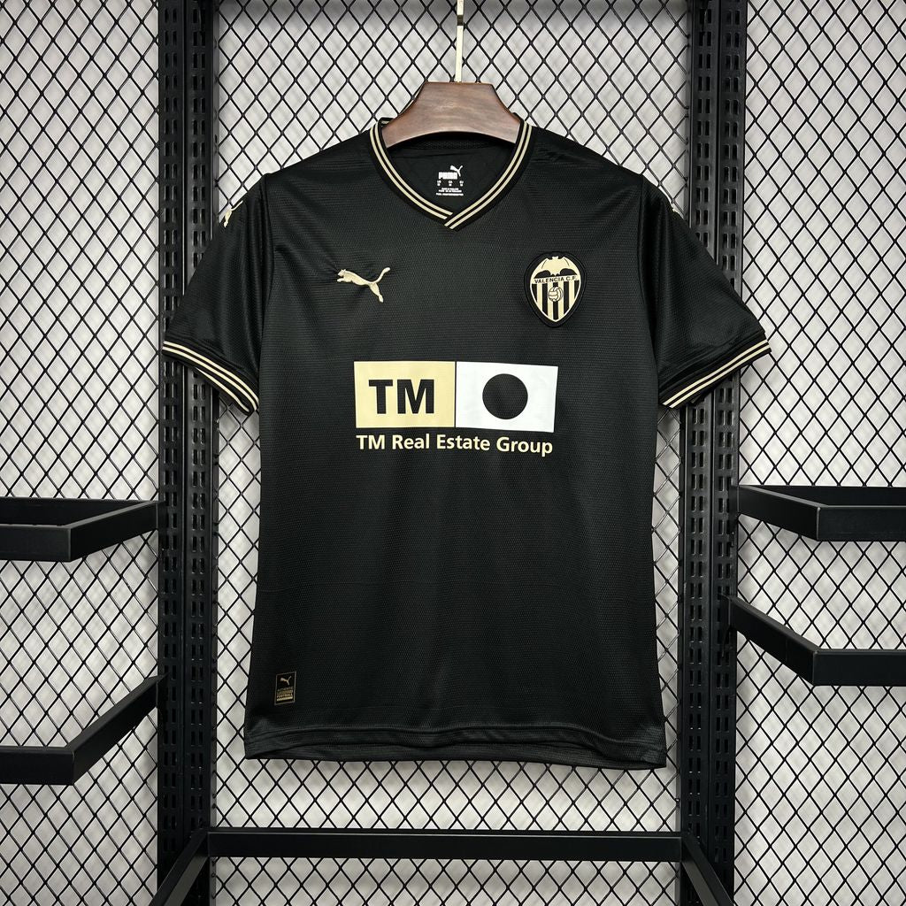 Men's Valencia CF 2024/25 Fan Black Gold Edition Jersey