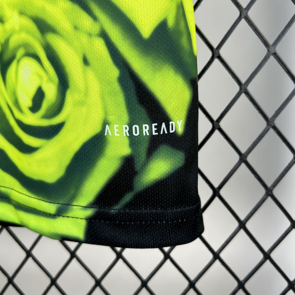 Men’s Real Madrid 2025/26 Fan Green Rose Bamboo Leaf Green Jersey