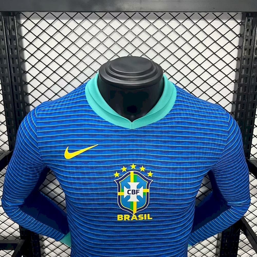 Men's Brazil 2024/25 Player Away Long Sleeve Jersey