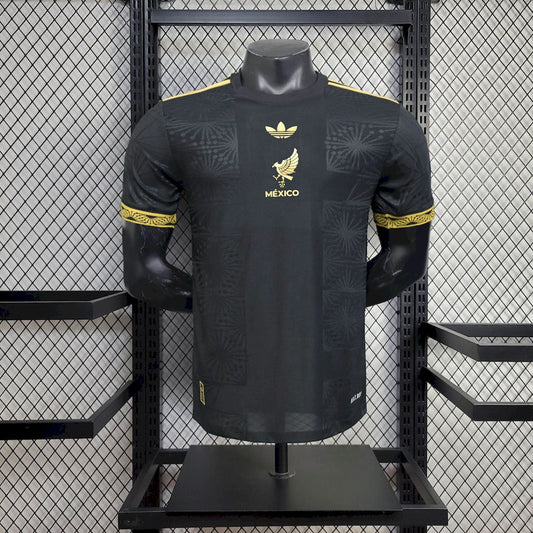 Men's Mexico 2025/26 Player Gold - Black Jersey