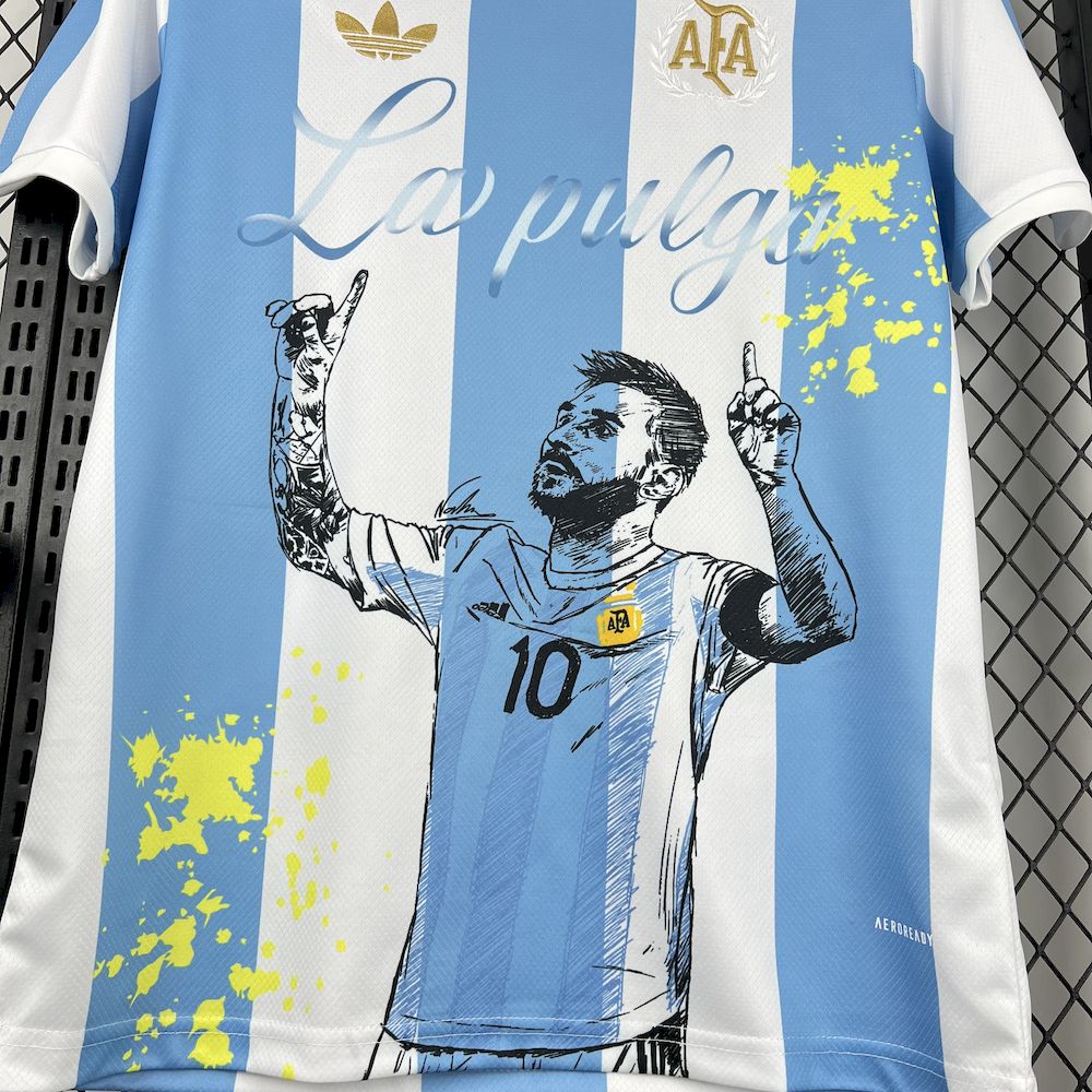 Men's Argentina 2024/25 Adidas 50th Anniversary Messi Jersey