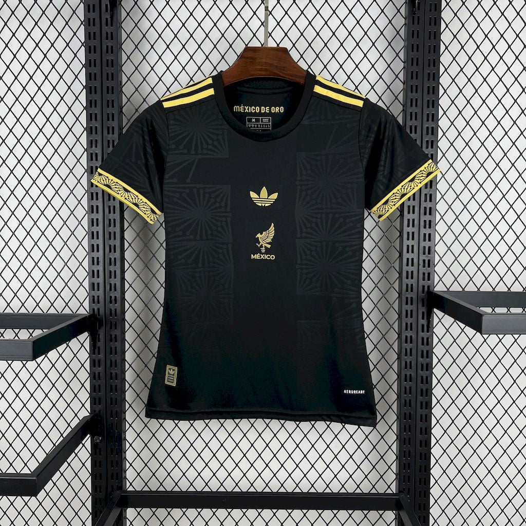 Women's Mexico 2025/26 Gold - Black Jersey