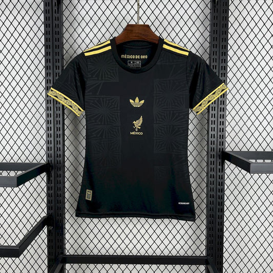Women's Mexico 2025/26 Gold - Black Jersey
