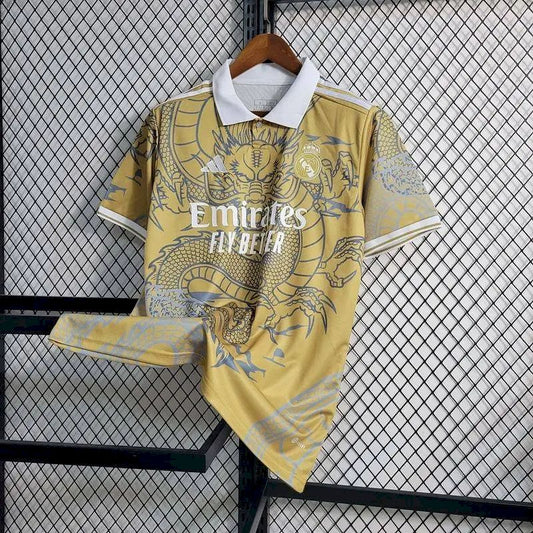 Men's Real Madrid 2023/24 Fan Yellow Dragon Special Edition Jersey