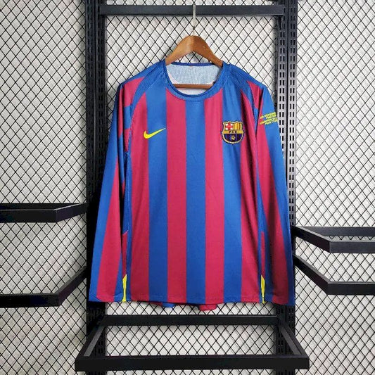 Barcelona 2005/06 Retro Home UCL Edition Long Sleeves Jersey
