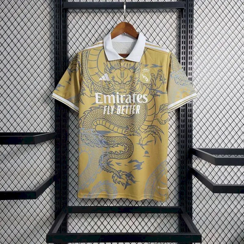 Men's Real Madrid 2023/24 Fan Yellow Dragon Special Edition Jersey