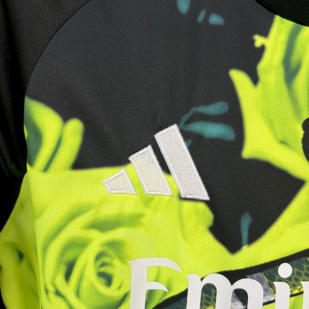 Men’s Real Madrid 2025/26 Fan Green Rose Bamboo Leaf Green Jersey