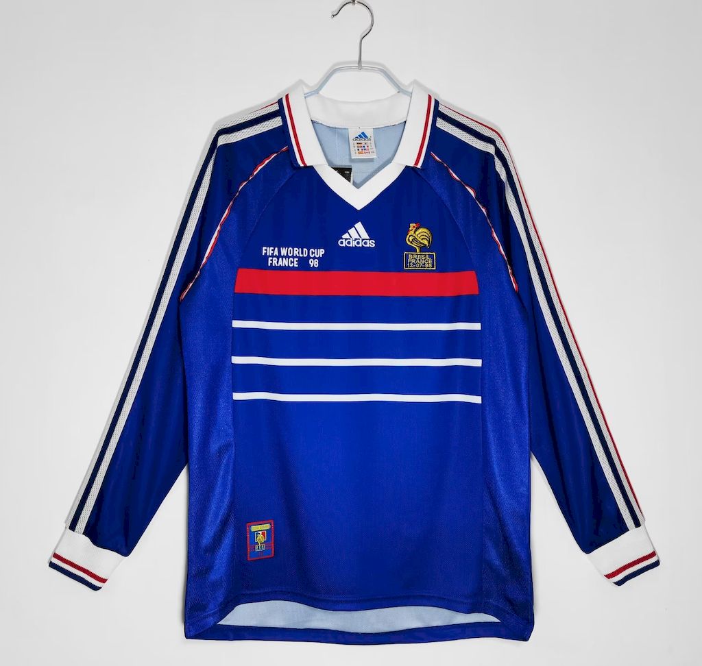 France 1998 Retro World Cup Home Long Sleeve Jersey