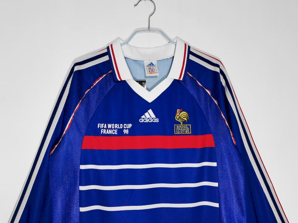 France 1998 Retro World Cup Home Long Sleeve Jersey