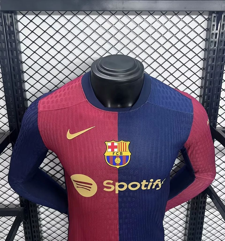 Men’s Barcelona 2024/25 Player Home Long Sleeves Jersey