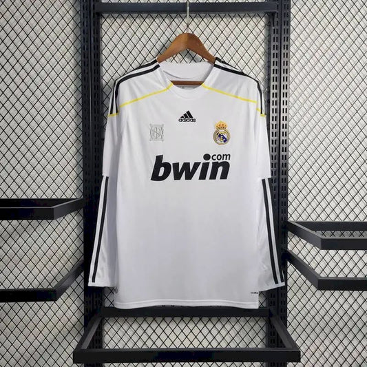 Real Madrid 2009/10 Retro Home Long Sleeves Jersey