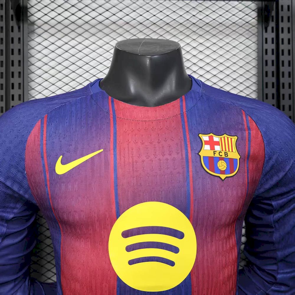 Men’s Barcelona 2025/26 Home Player Long Sleeves Jersey