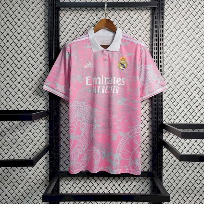Men's Real Madrid 2023/24 Fan Pink Dragon Special Edition Jersey