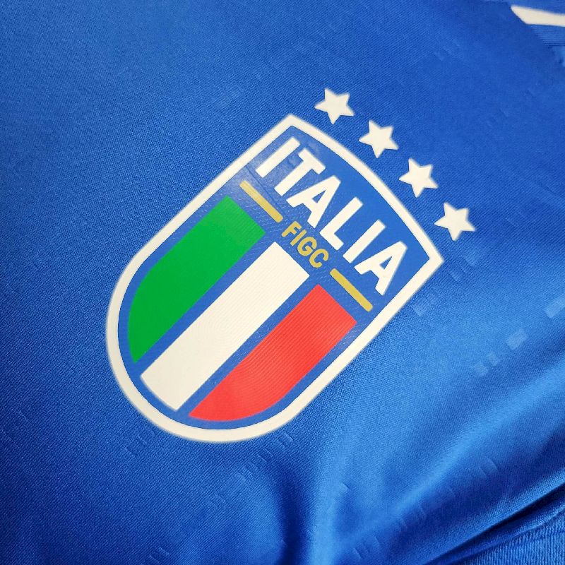 Mens Italy 2024/25 Home Long Sleeve Jersey Player Version - Image 5