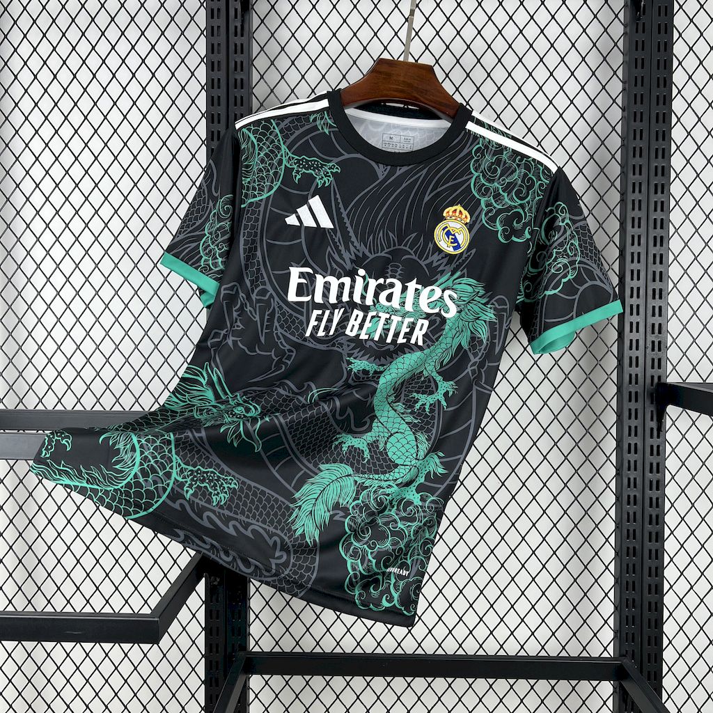 Men’s Real Madrid 2025/26 Green and Black Dragon Special Edition Jersey