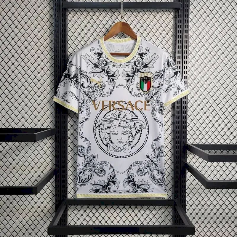 Mens Italy 2023/24 Versace Co-Branded Edition Jersey Black - Image 1