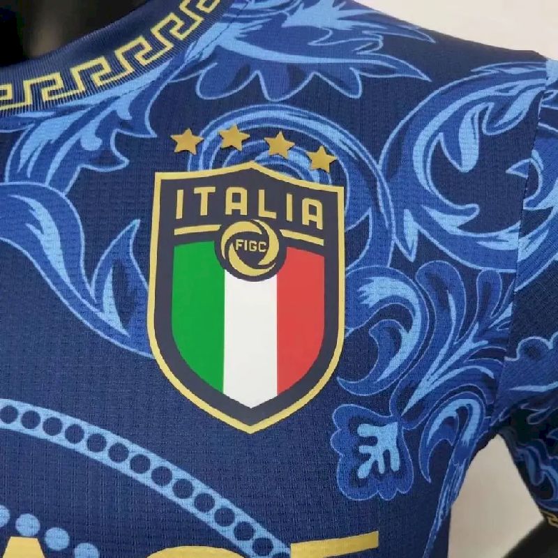 Mens Italy 2023/24 Versace Co-Branded Edition Jersey White - Image 3