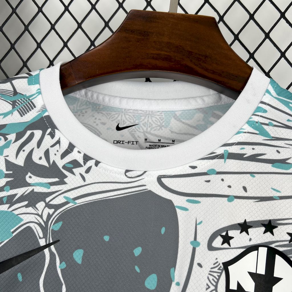 Men's Brazil 2025/26 White Parrot Edition Jersey