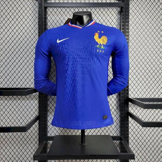 Men's France 2024/25 Player Home Long Sleeve Jersey