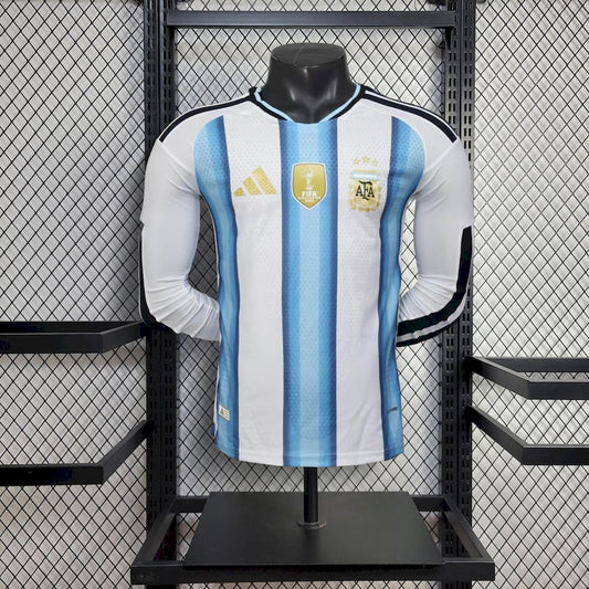 Men's Argentina 2026 World Cup Home Long Sleeve Jersey Player Version