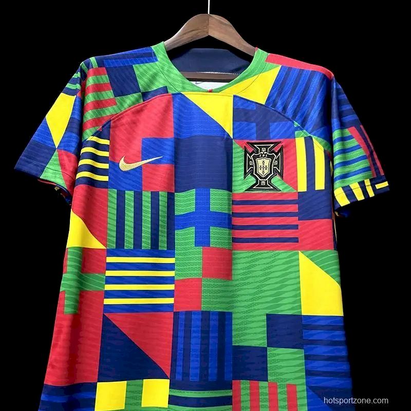 Mens Portugal 2022 Colorful Pre-Match Jersey - Image 5