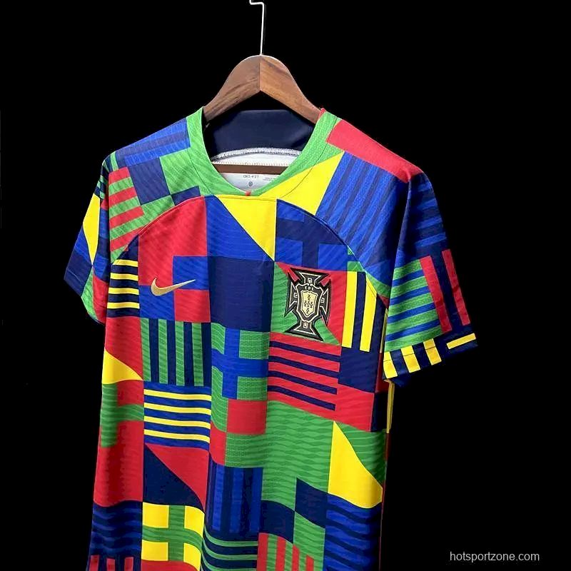 Mens Portugal 2022 Colorful Pre-Match Jersey - Image 6