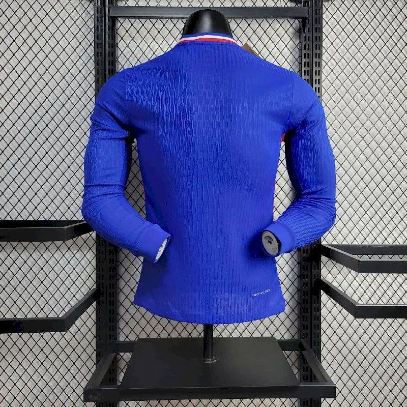 Men's France 2024/25 Player Home Long Sleeve Jersey