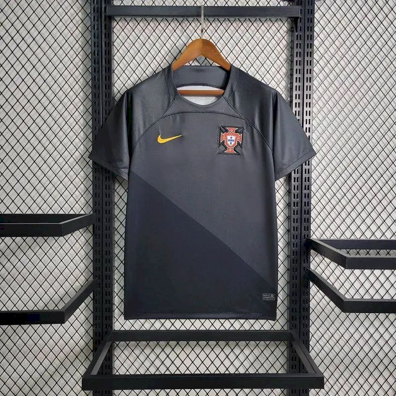 Mens Portugal 2023/24 Black Polo - Image 2