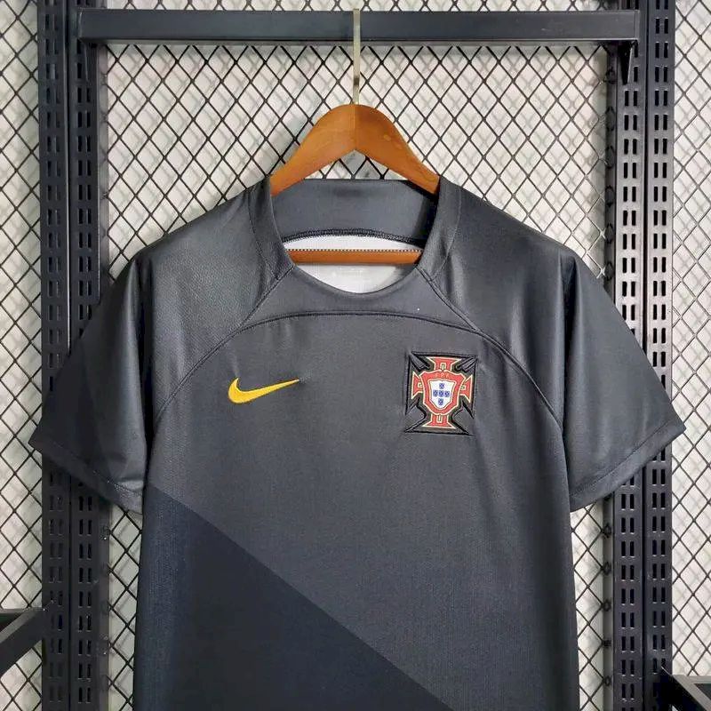 Mens Portugal 2023/24 Black Polo - Image 4