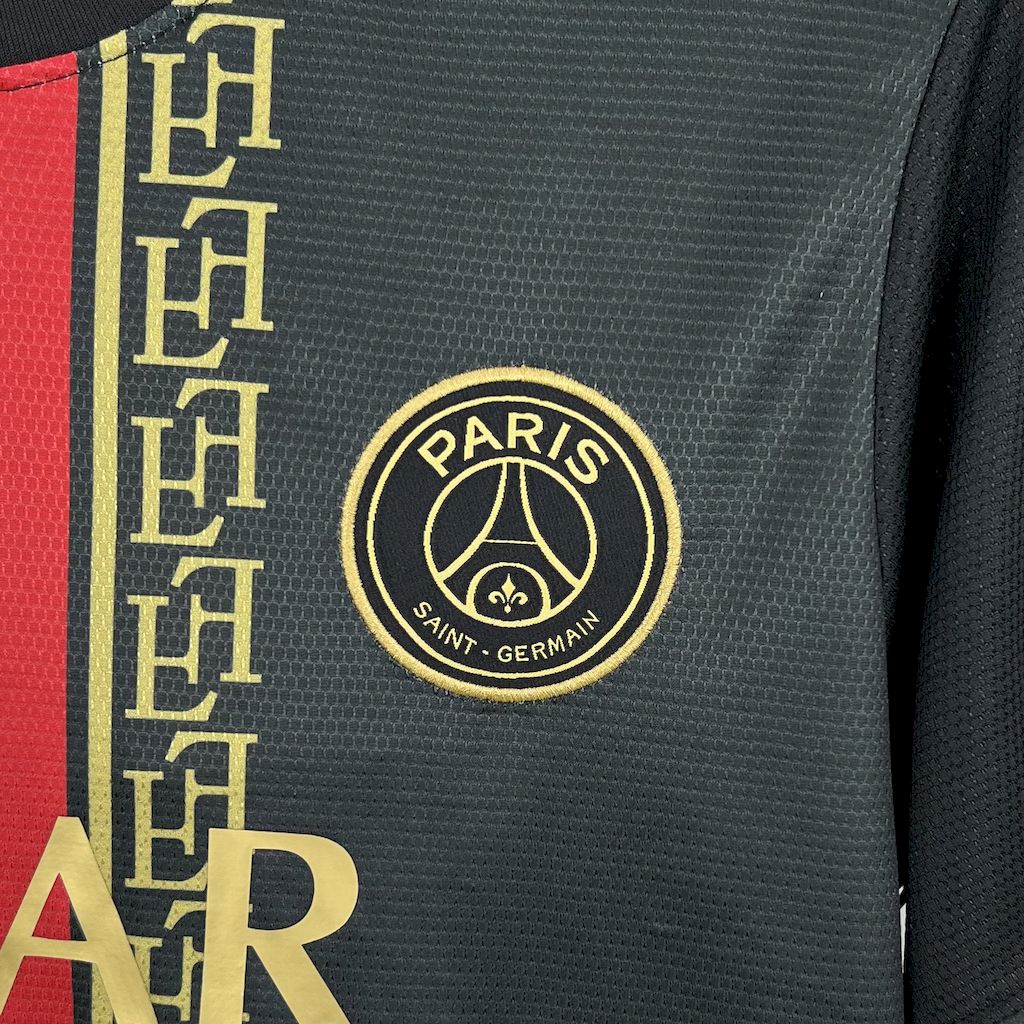 Men's Paris Saint-Germain 2025/26 Black and Gold Edition Jersey