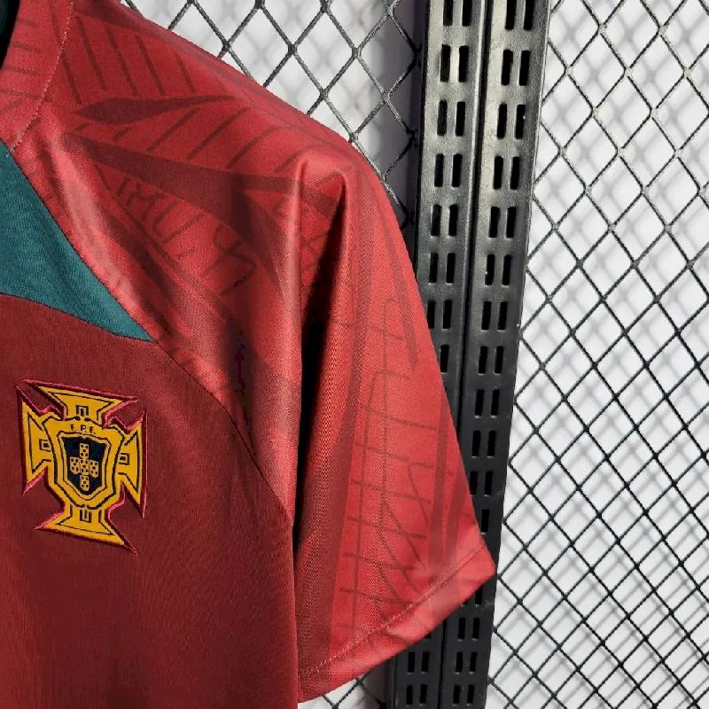Mens Portugal 2022/23 Black Pre-Match Jersey - Image 4