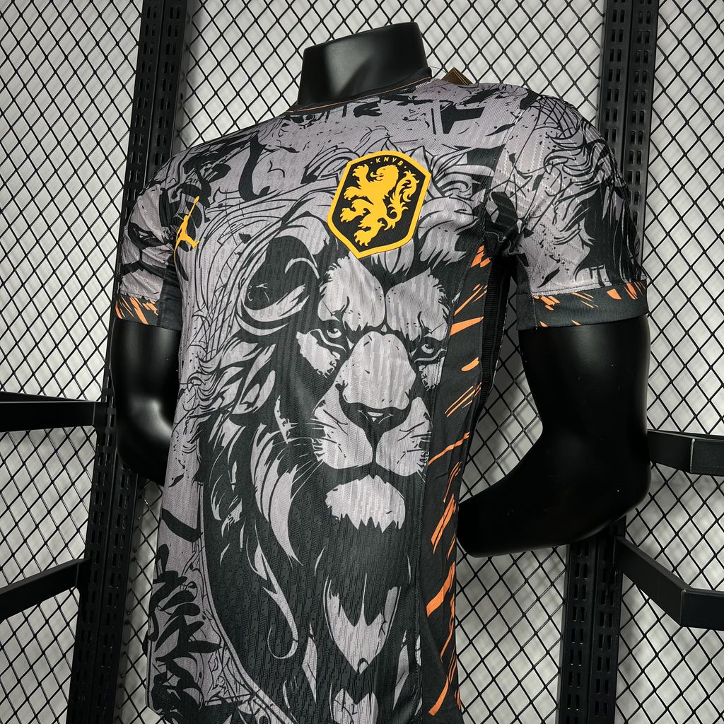 Mens Netherlands 2024/25 Away Long Sleeve Jersey Player Version - Image 4