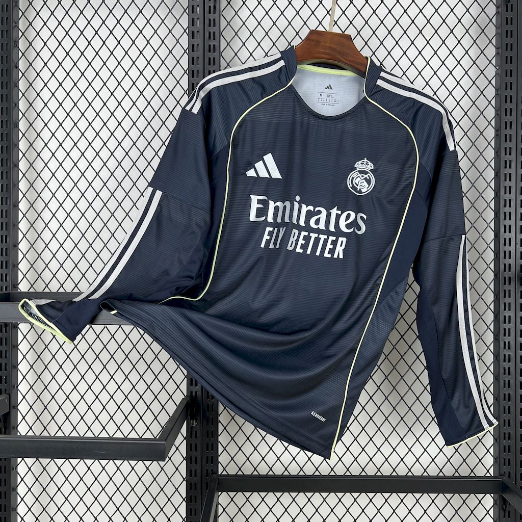 Men’s Real Madrid 2025/26 Fan Away Long Sleeves Jersey