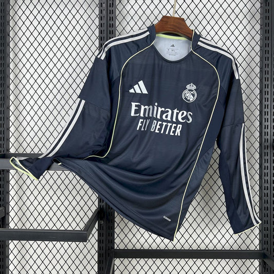 Men’s Real Madrid 2025/26 Fan Away Long Sleeves Jersey