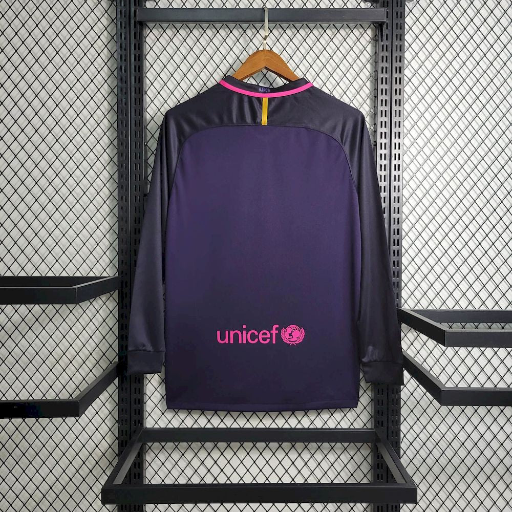 Barcelona 2016/17 Retro Away Long Sleeves Jersey