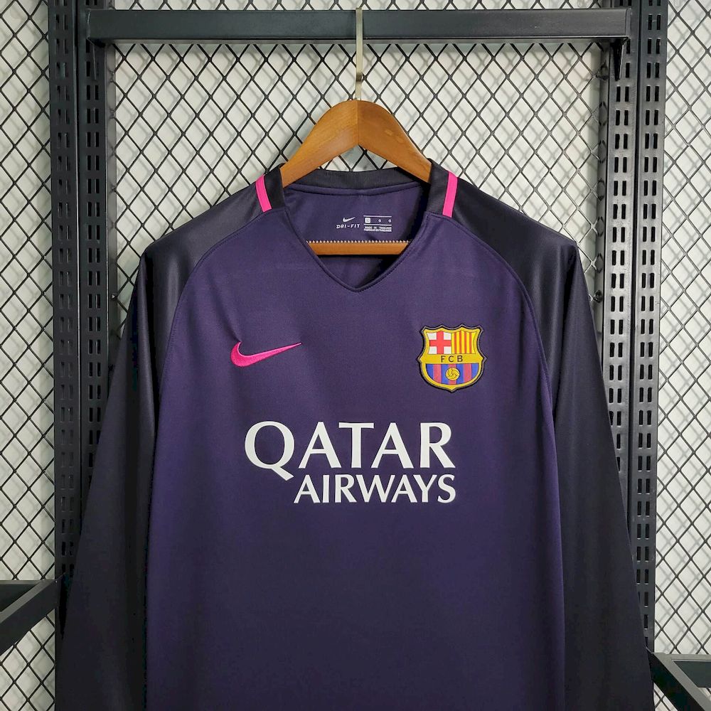 Barcelona 2016/17 Retro Away Long Sleeves Jersey