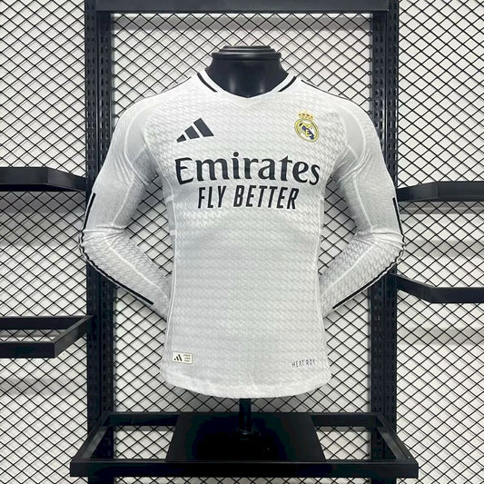 Men's Real Madrid 2024/25 Player Home Long Sleeves Jersey