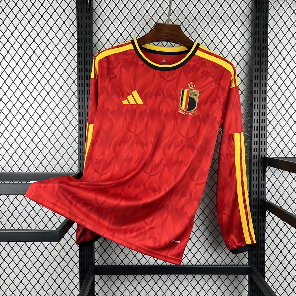 Mens Belgium 2026 World Cup Home Long Sleeve Jersey - Image 1
