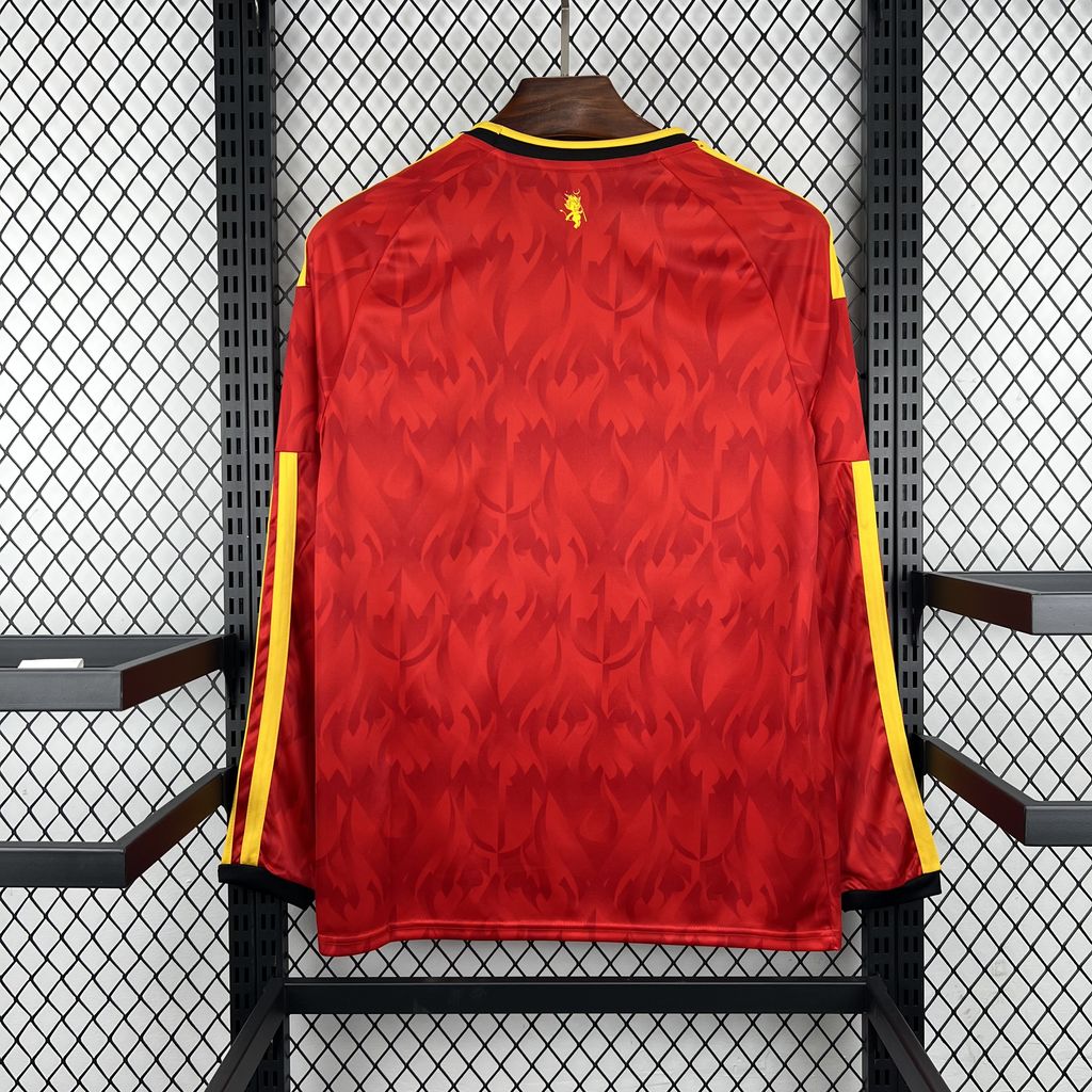 Mens Belgium 2026 World Cup Home Long Sleeve Jersey - Image 8