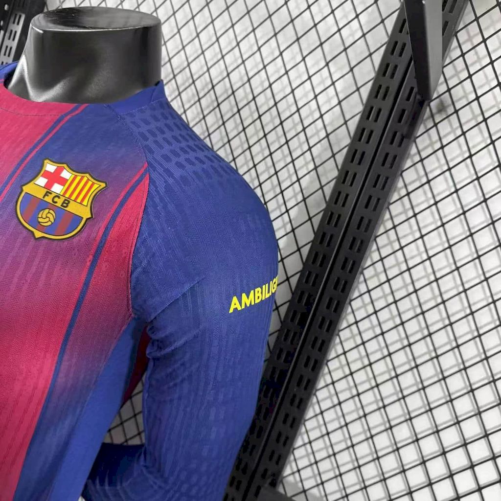 Men’s Barcelona 2025/26 Travis Scott Edition Player Home Long Sleeves Jersey