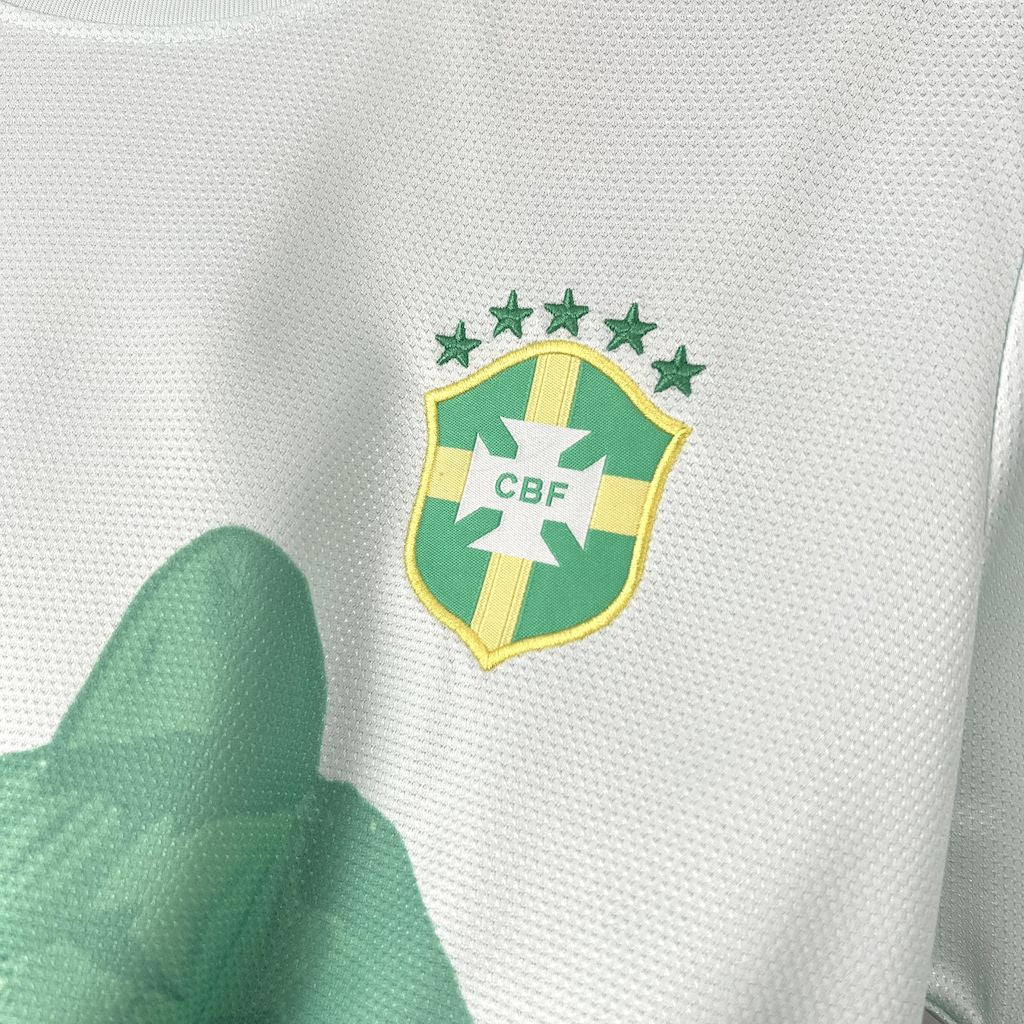 Men's Brazil 2025/26 Green and white Jersey