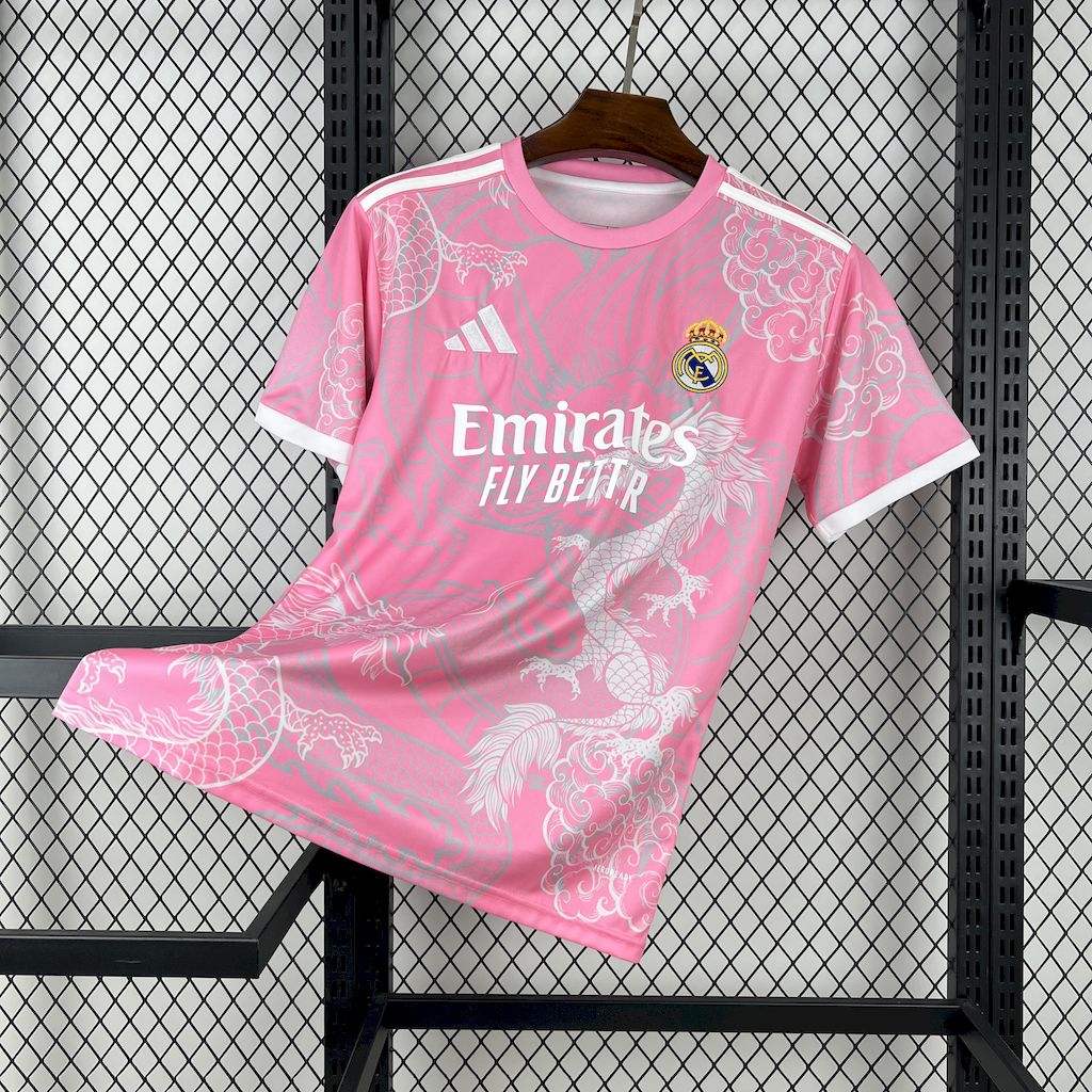Men’s Real Madrid 2025/26 Fan Pink Dragon Special Edition Jersey
