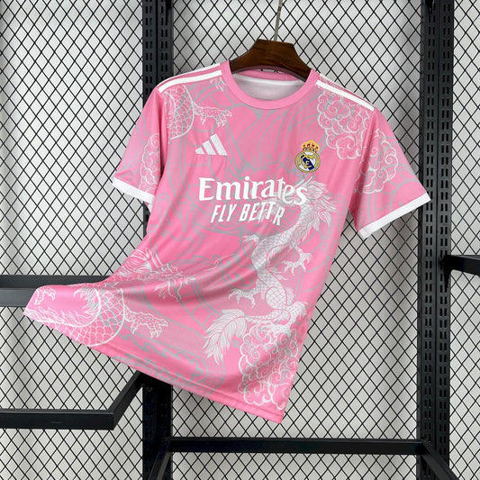 Men’s Real Madrid 2025/26 Fan Pink Dragon Special Edition Jersey