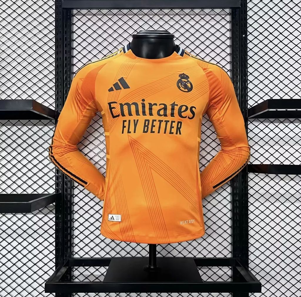 Men's Real Madrid 2024/25 Player Away Long Sleeves Jersey