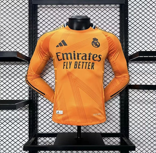 Men's Real Madrid 2024/25 Player Away Long Sleeves Jersey